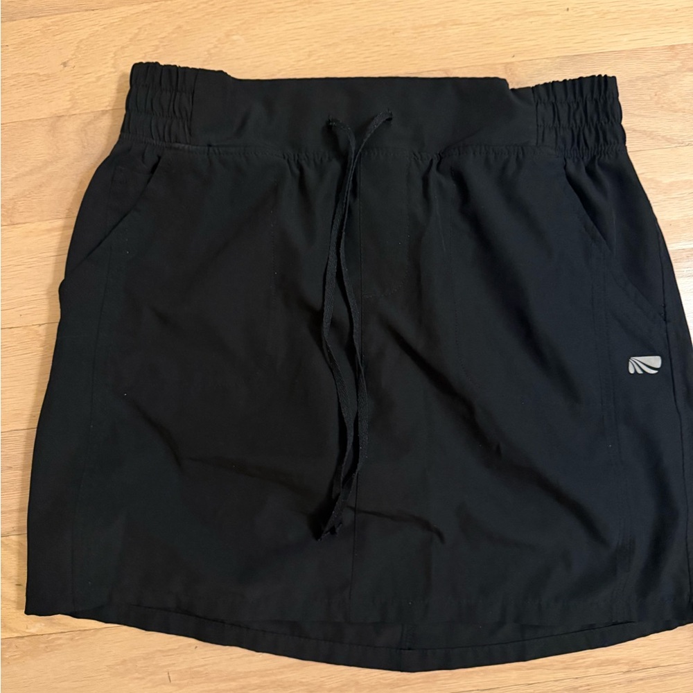 Marika black athletic skirt with shorts under, size small, drawstring